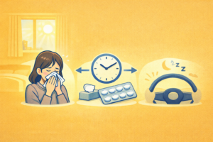 花粉症のくしゃみ・鼻水がひどい朝、抗ヒスタミン薬を飲むタイミングと眠気への影響