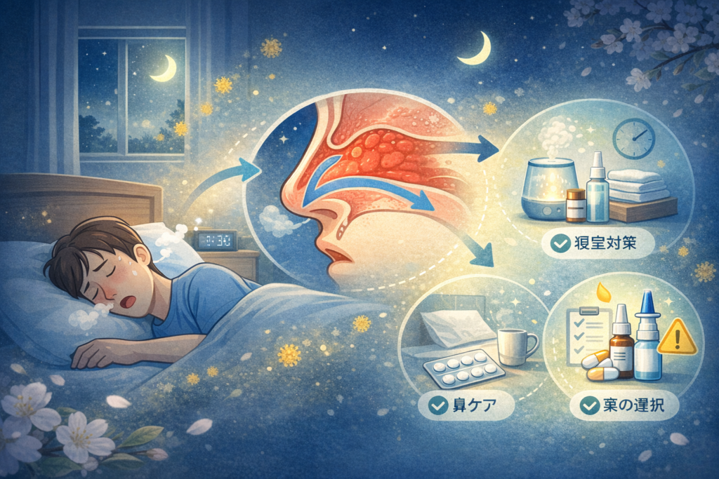 花粉症と睡眠の関係——鼻づまりで眠れない夜をよくするコツ